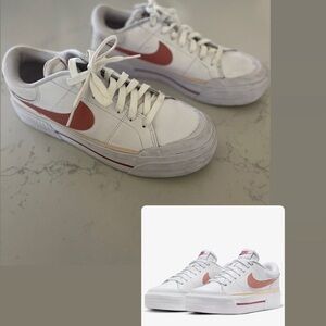 Nike Women's White and Orange Sneakers